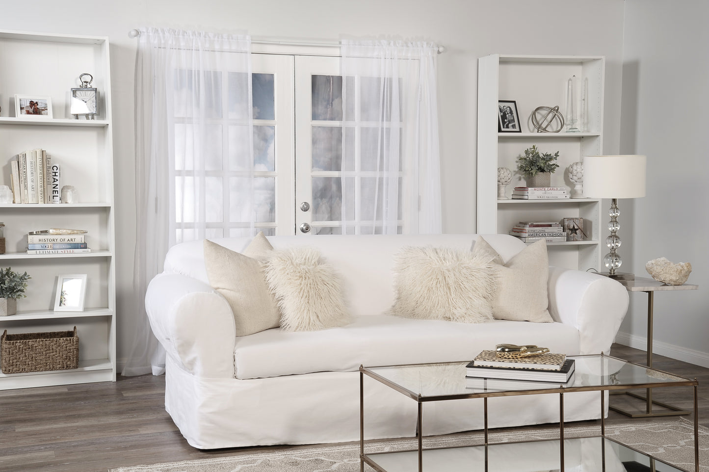 Twill Two-Piece Loveseat Slipcover