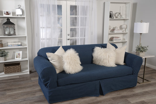 Washed Denim Two-Piece Slipcover