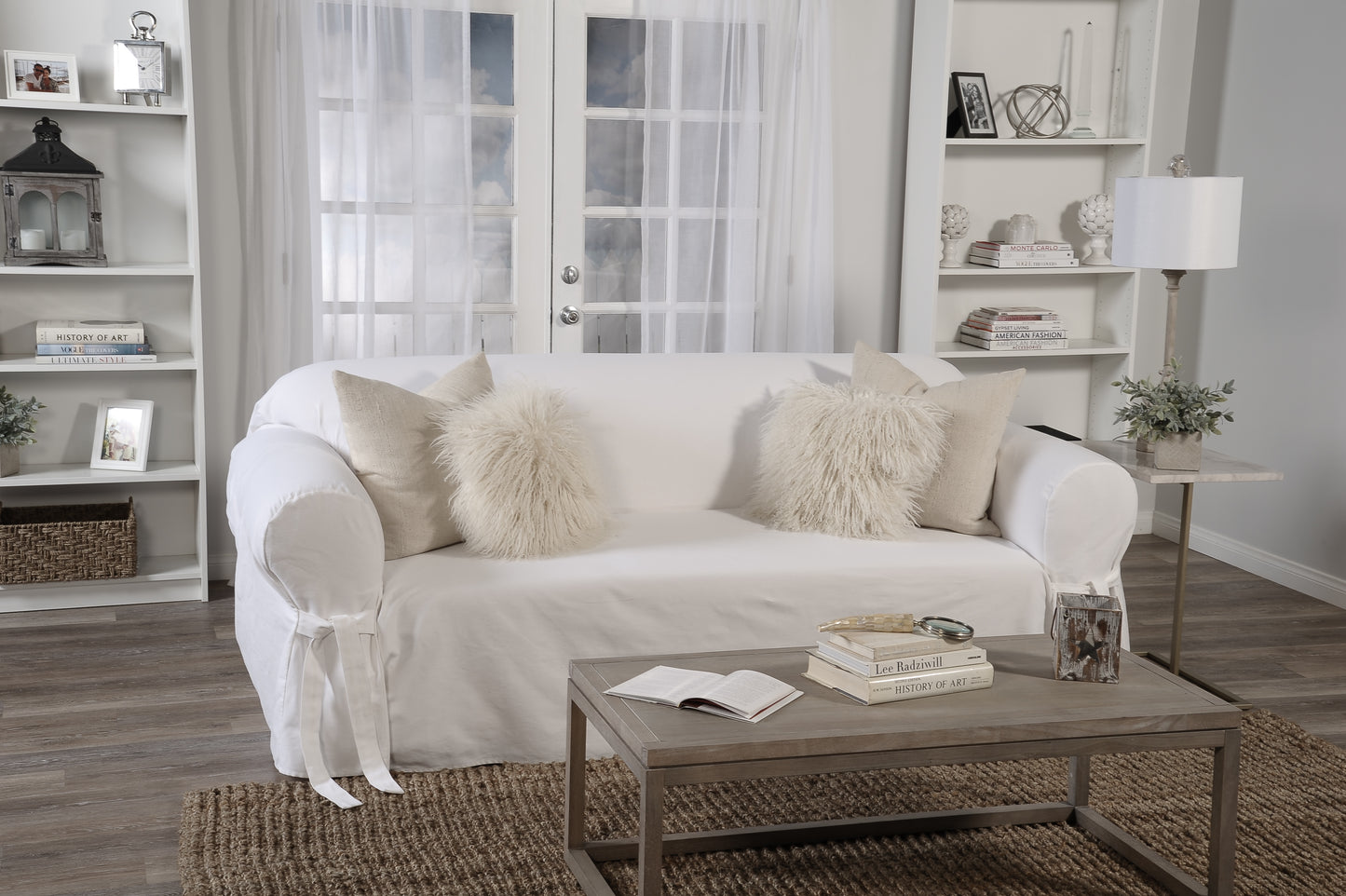 Twill One-Piece Sofa Slipcover
