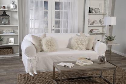 Twill One-Piece Sofa Slipcover