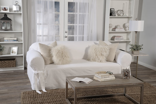 Twill One-Piece Sofa Slipcover