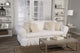 Washed Cotton Duck Ruffled Two-Piece Loveseat Slipcover