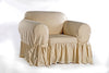 One piece ruffled slipcover