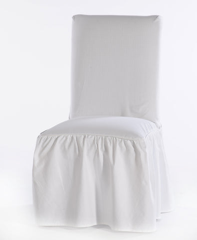 Washed cotton duck Ruffled dining chair slipcover