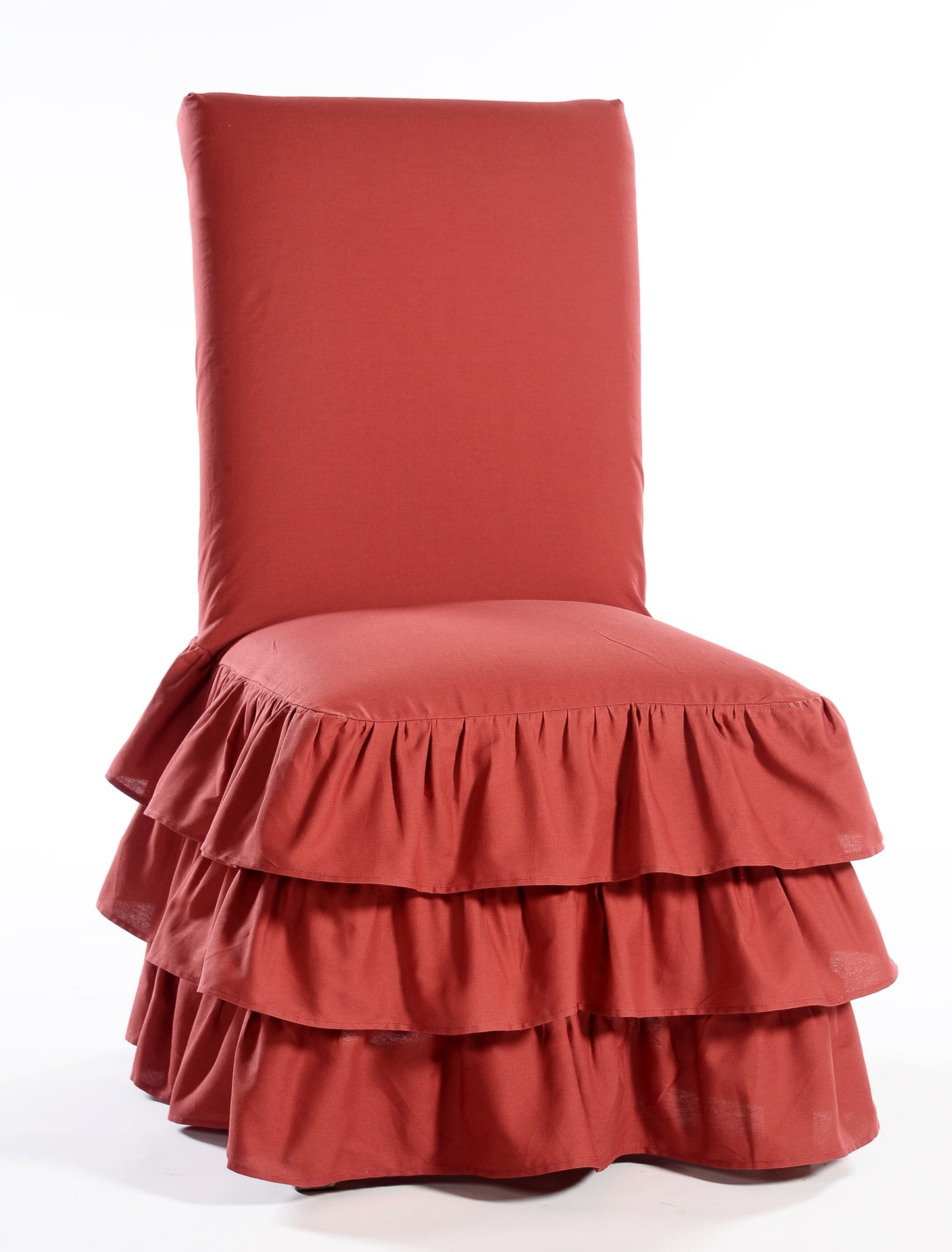 Long Three-Tier Ruffle Dining Chair Slipcover