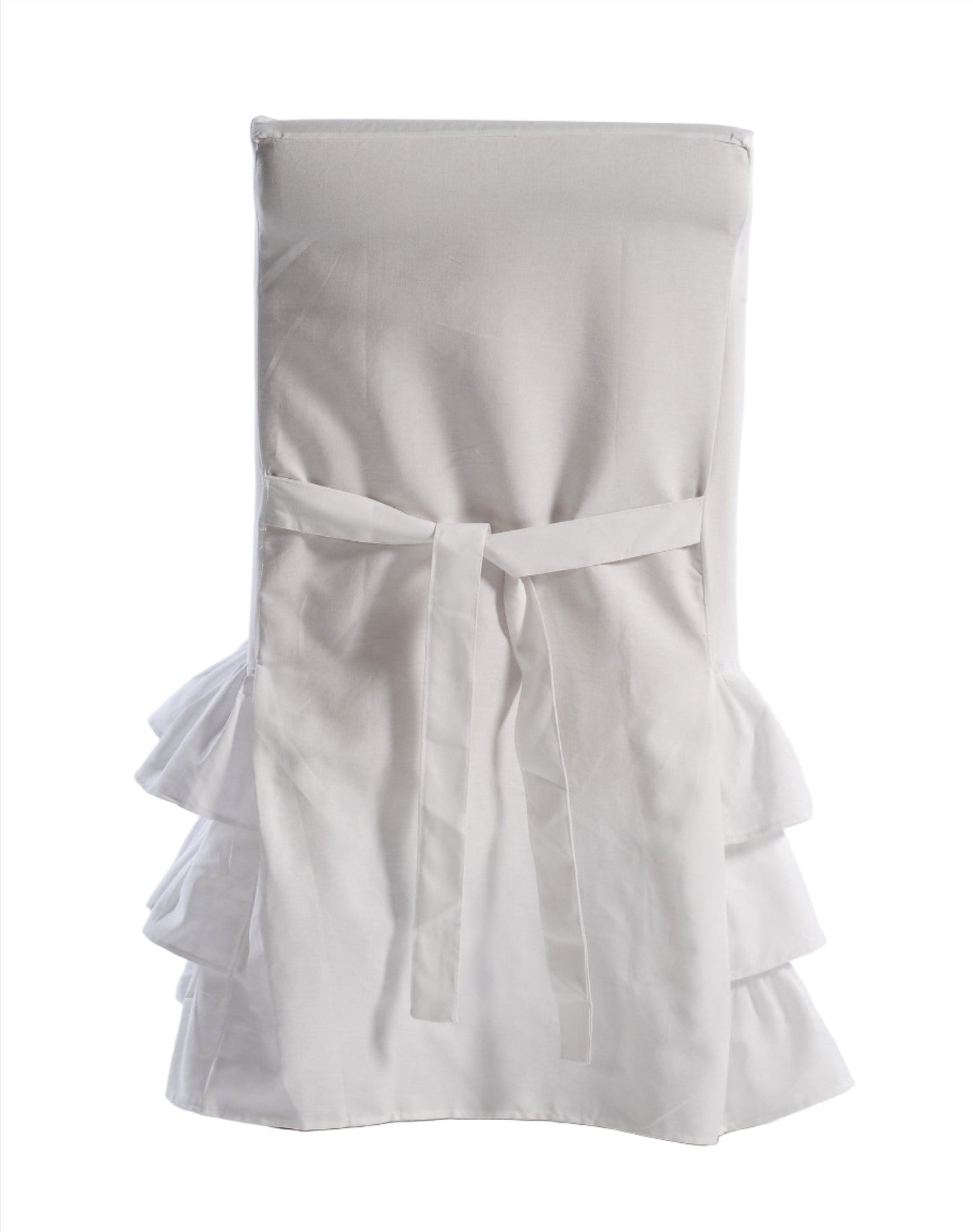 Long Three-Tier Ruffle Dining Chair Slipcover