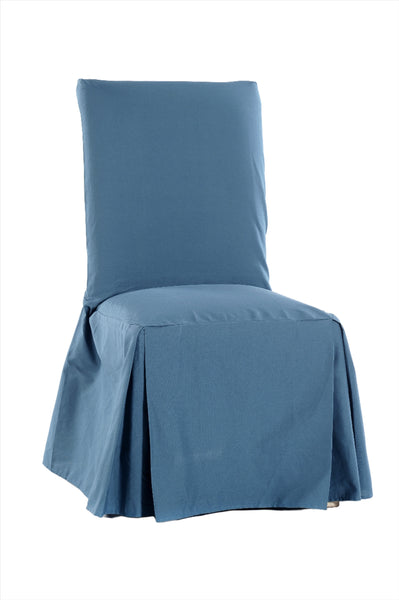 Cotton Duck Long Skirt Dining Chair Slipcover