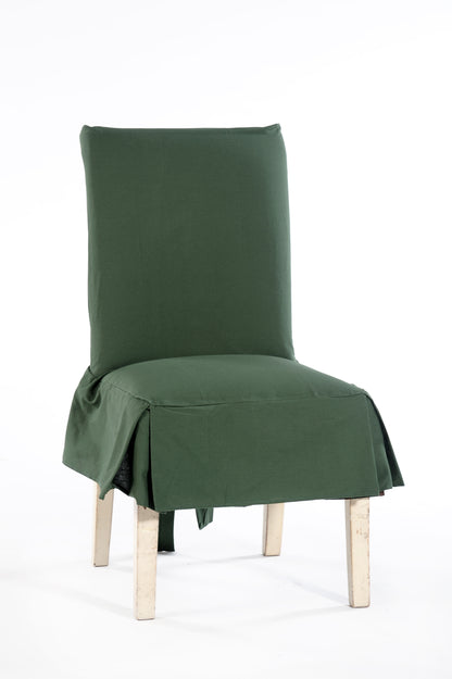 Short Cotton Duck Skirt Dining Chair Slipcover