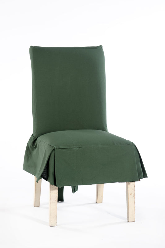 Short Cotton Duck Skirt Dining Chair Slipcover