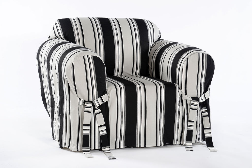 Classic Stripe One Piece Chair Slipcover