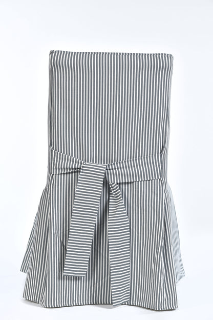 Long Stripe Twill Ticking Dining Chair Slipcover