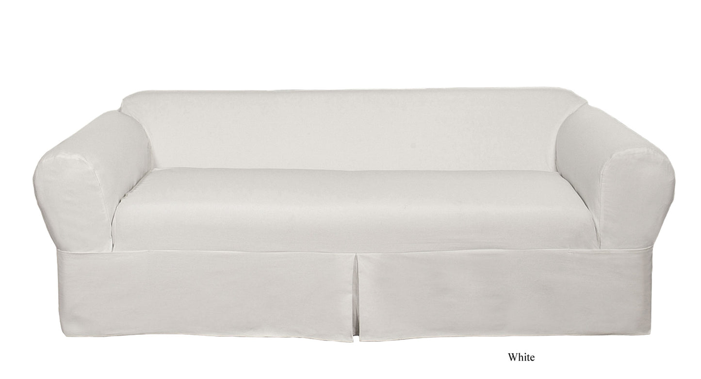 Twill Two-Piece Loveseat Slipcover