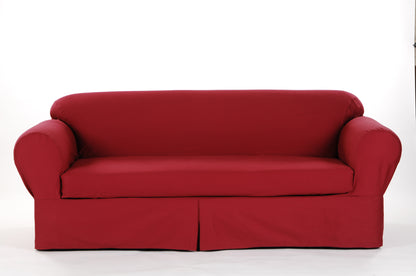 Twill Two-Piece Loveseat Slipcover