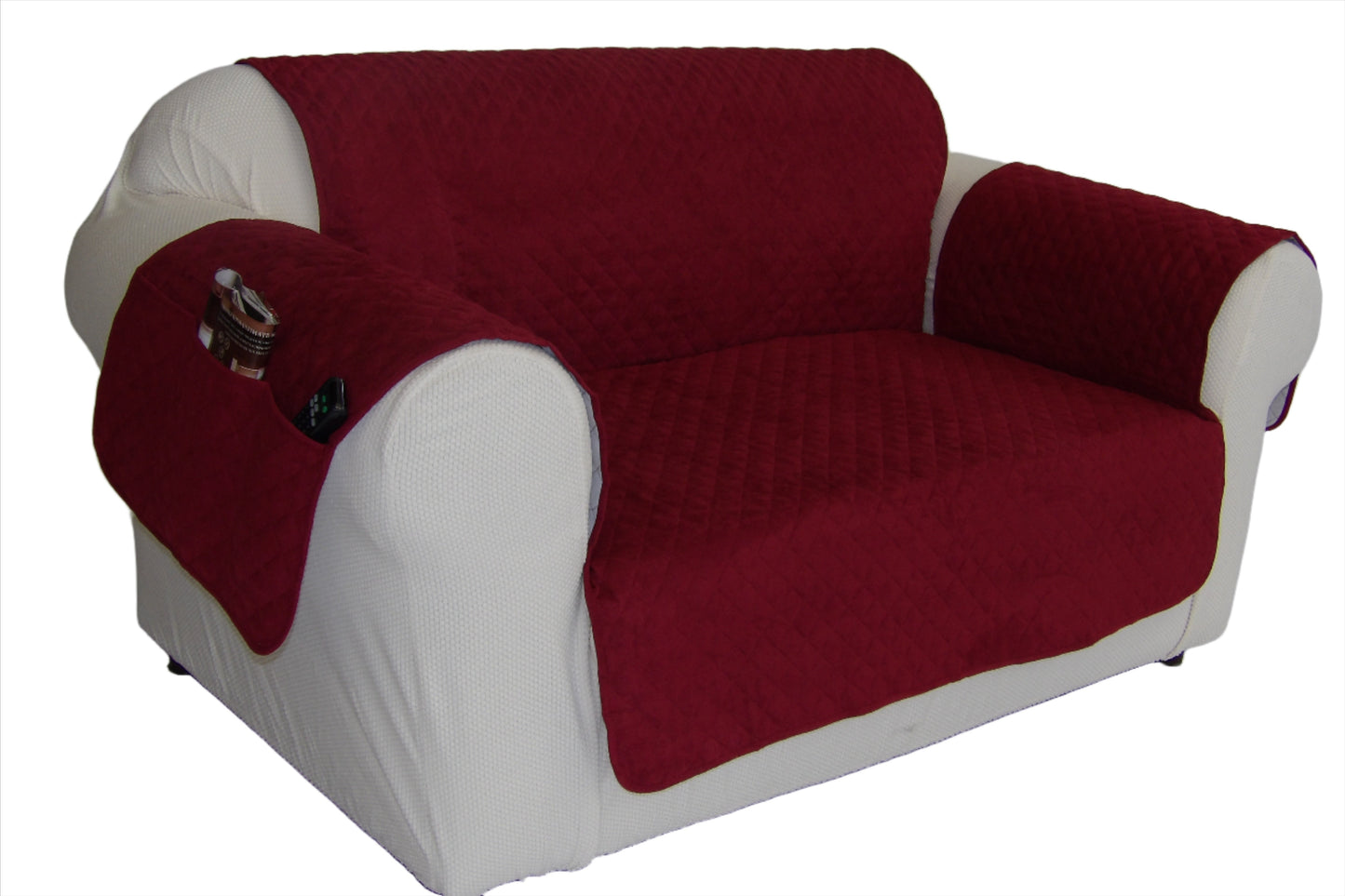 Quilted Couch Pet Cover With Pockets