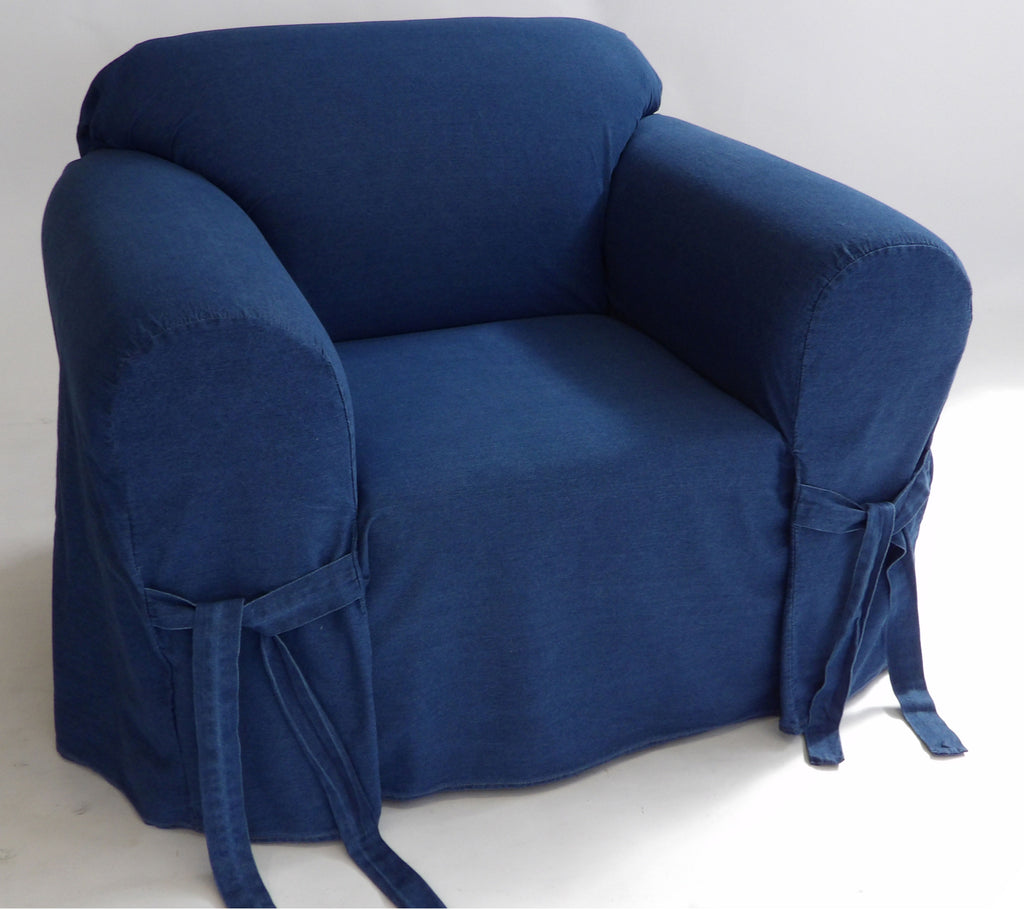 Denim One Piece Slipcover The Slipcover Company