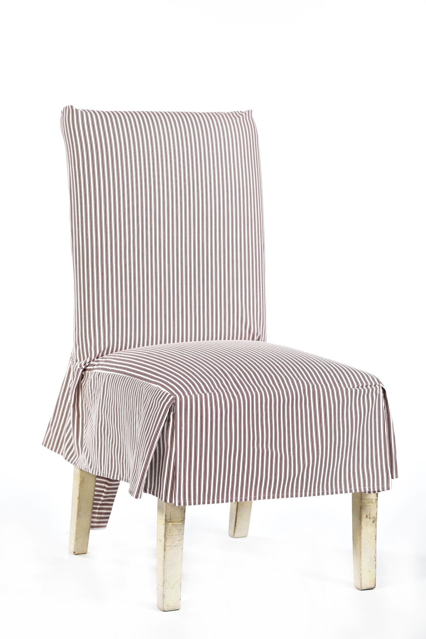 Short Stripe Twill Ticking Dining Chair Slipcover