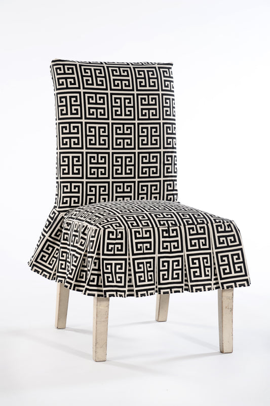 Short Roman Key Dining Chair Slipcover