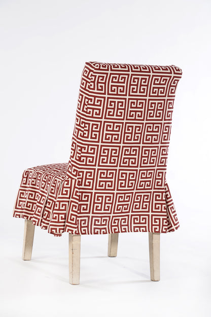 Short Roman Key Dining Chair Slipcover