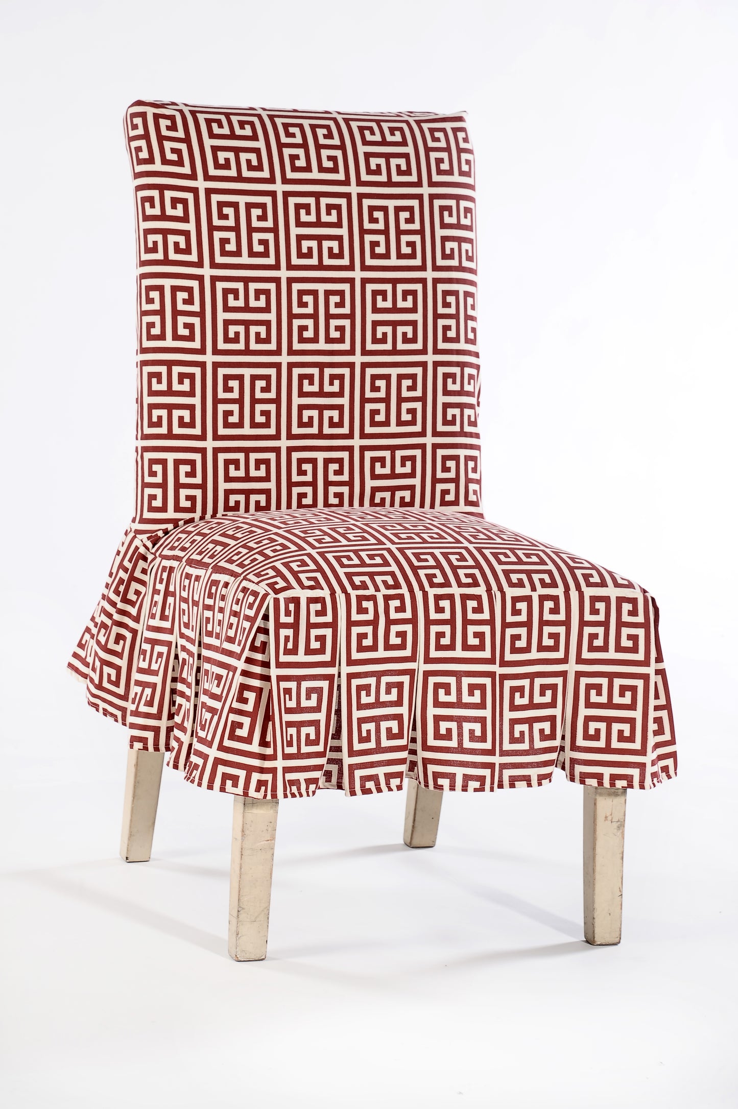 Short Roman Key Dining Chair Slipcover