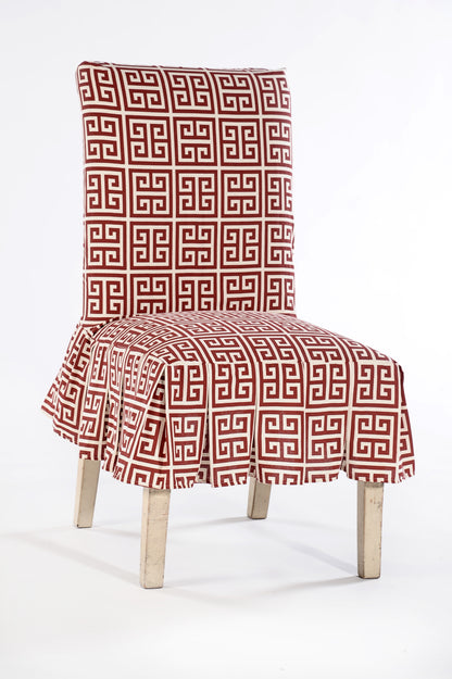 Short Roman Key Dining Chair Slipcover
