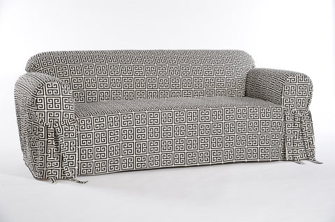 Roman Key One Piece Loveseat Slipcover