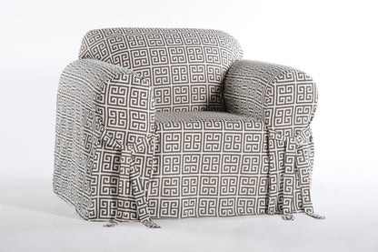 Roman Key One-Piece Chair Slipcover