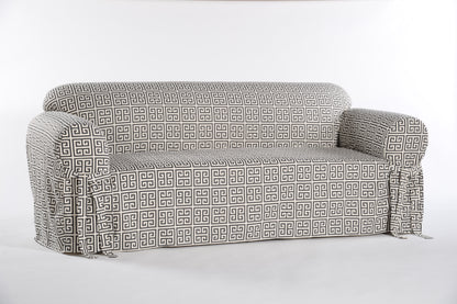 Roman Key One-Piece Sofa Slipcover