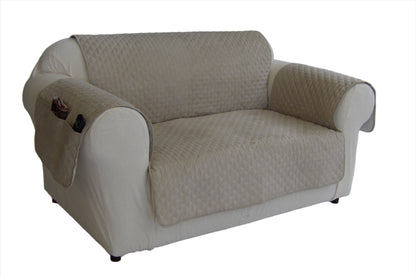 Quilted Couch Pet Cover With Pockets