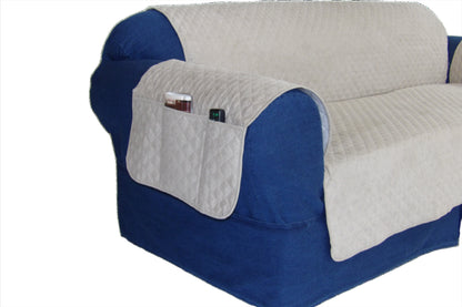 Quilted Couch Pet Cover With Pockets