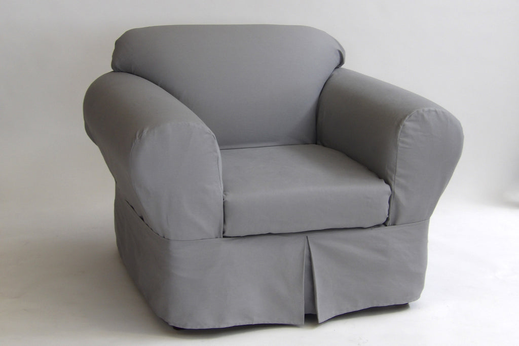Twill Two Piece Chair Slipcover