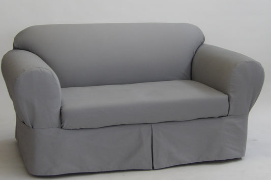 Twill Two-Piece Loveseat Slipcover