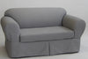 Twill Two Piece Loveseat Slipcover